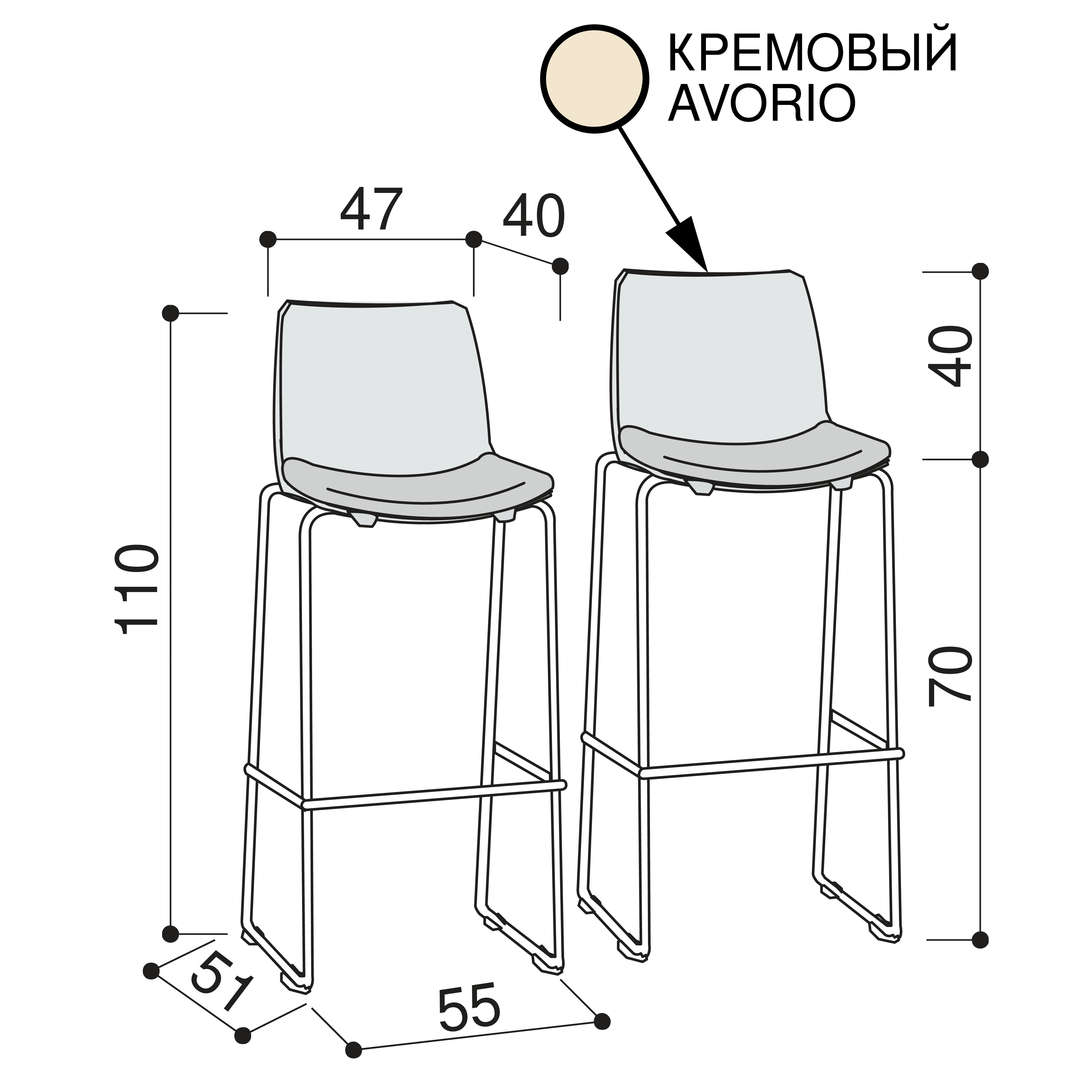 Барный стул схема