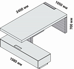 Стол руководителя с правой боковой опорой и левой тумбой 159955 - фото 1 из 5