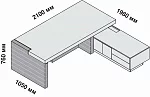 Стол руководителя с левой боковой опорой, правой тумбой и глухой фронтальной панелью 159931 - фото 1 из 5