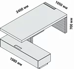 Стол руководителя с правой боковой опорой и левой тумбой 159955 - фото 1 из 5