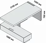 Стол руководителя с правой боковой опорой и левой тумбой 159953 - фото 1 из 5
