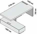 Стол руководителя с правой боковой опорой, левой тумбой и глухой фронтальной панелью 159927 - фото 1 из 5